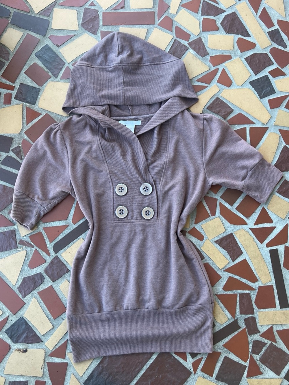 Y2K Style Charlotte Russe Short-Sleeve Hooded Top